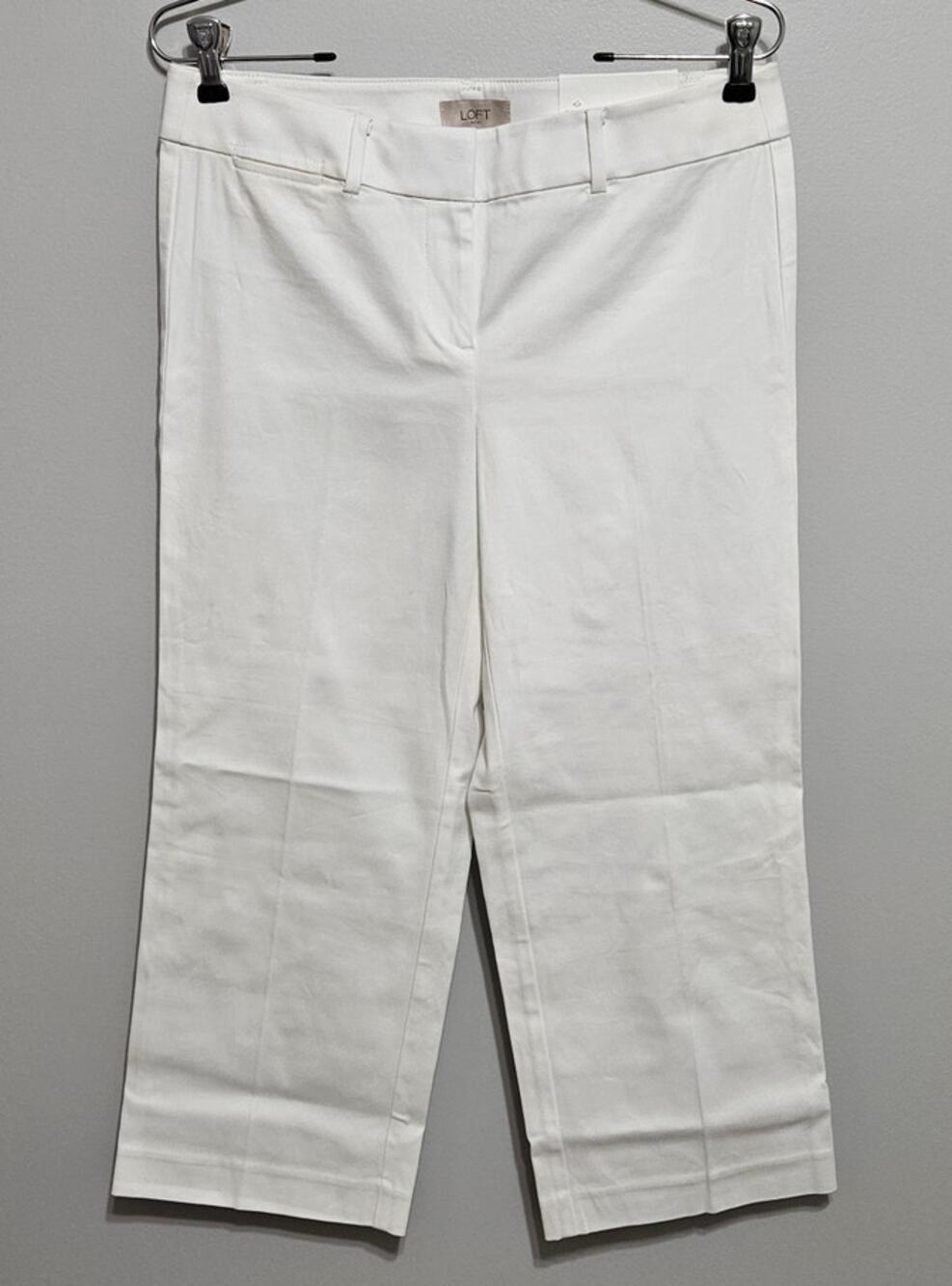 NWT Women's Size 2 LOFT White Wide Leg Crop Pants